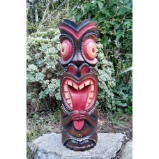 Tribal Tiki Wood Wall Mask Patio Tropical Bar Decor 20" Man Cave Decor    253758216291